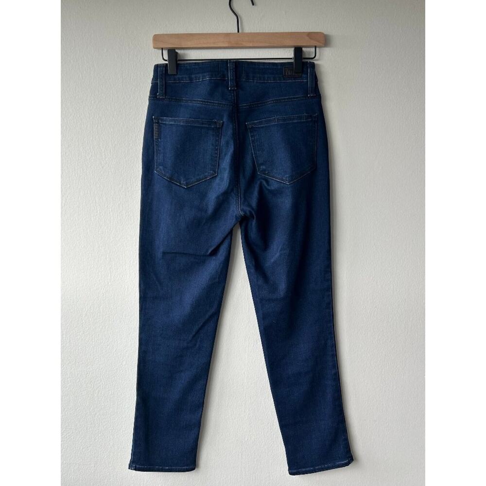 PAIGE Hoxton Slim Cropped Jeans Women 26 Dark Wash High Rise Stretch Denim - Picture 4 of 9